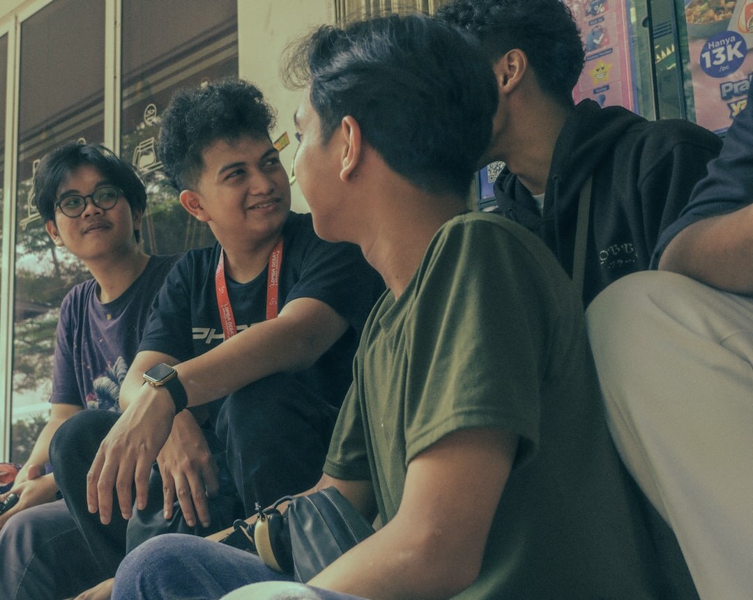 group of friends discussing