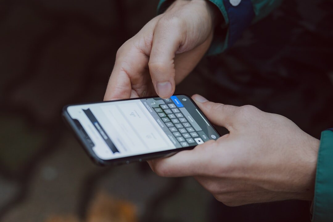 person scrolling on phone