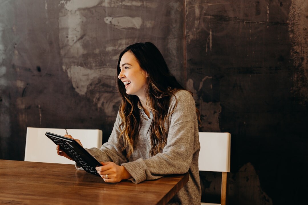 person reading on tablet